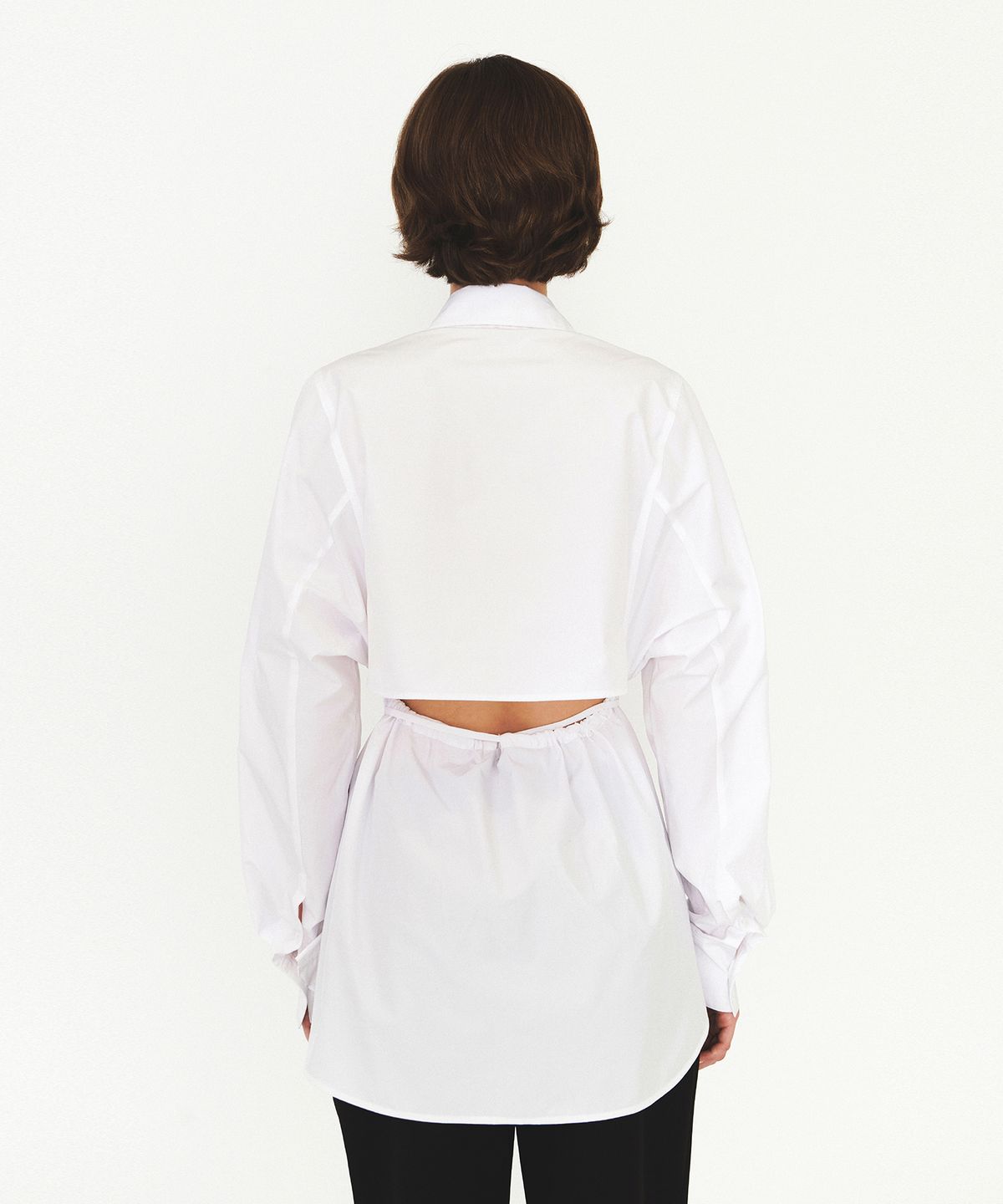 다이애그널(DIAGONAL) COTTON BELTED SHIRTS (white)