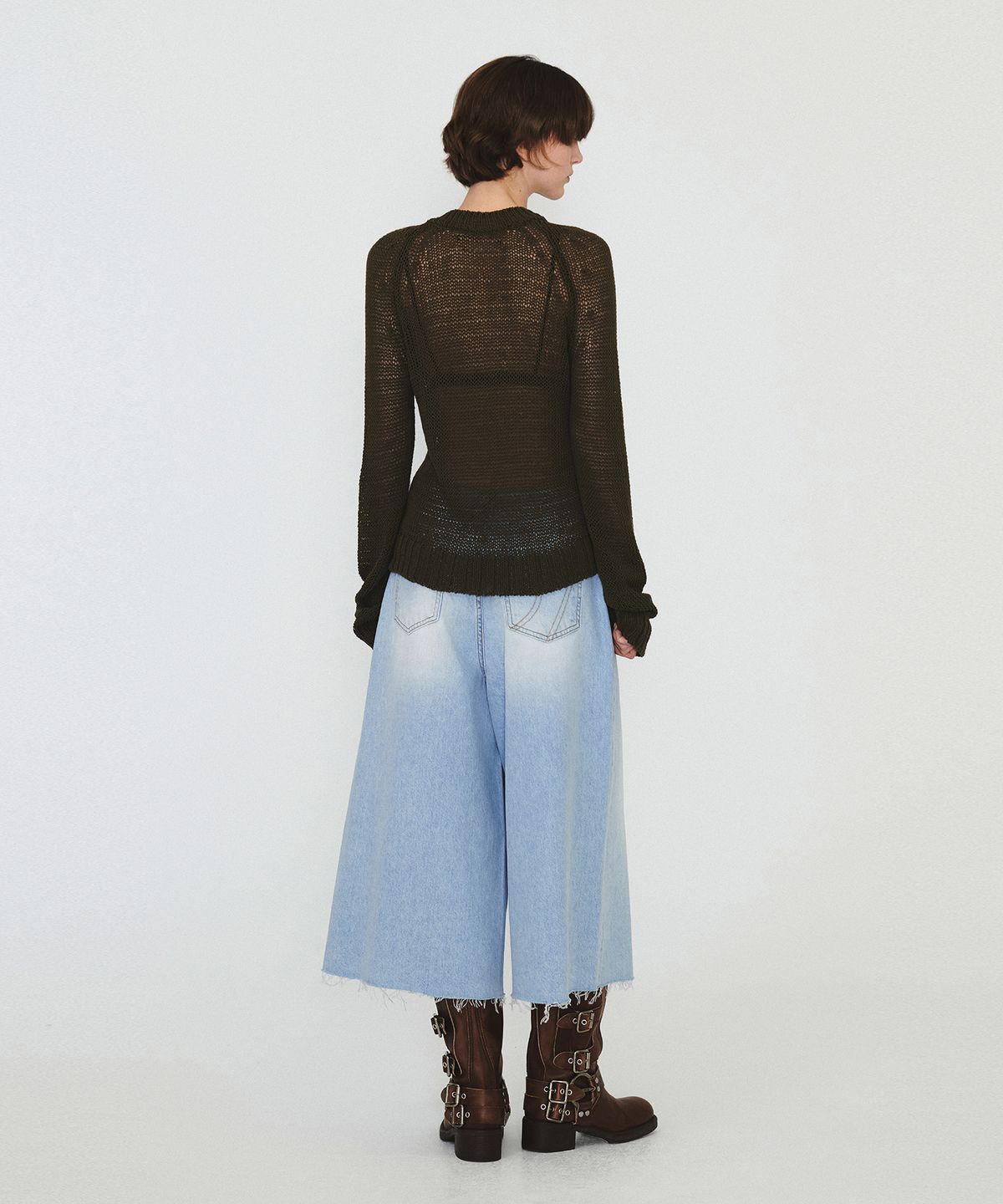 다이애그널(DIAGONAL) DIAGONAL BUTTON NETTING KNIT (khaki)