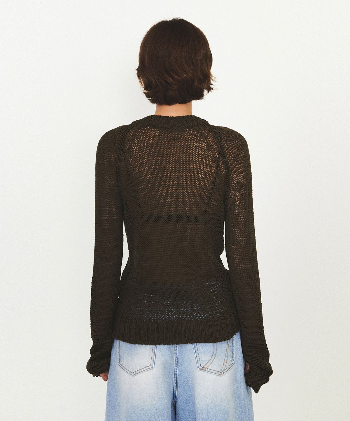 다이애그널(DIAGONAL) DIAGONAL BUTTON NETTING KNIT (khaki)
