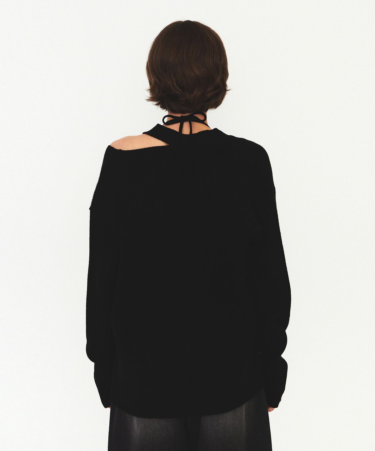 다이애그널(DIAGONAL) UNBALANCE OVERFIT CARDIGAN (black)