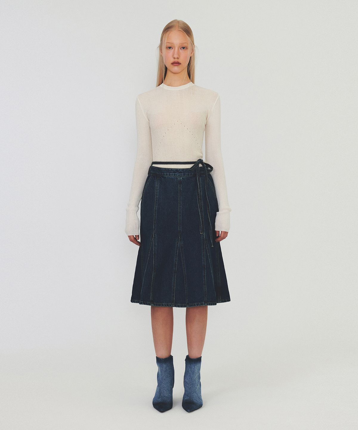 다이애그널(DIAGONAL) SEE-THROUGH RIBBED KNIT (ivory)