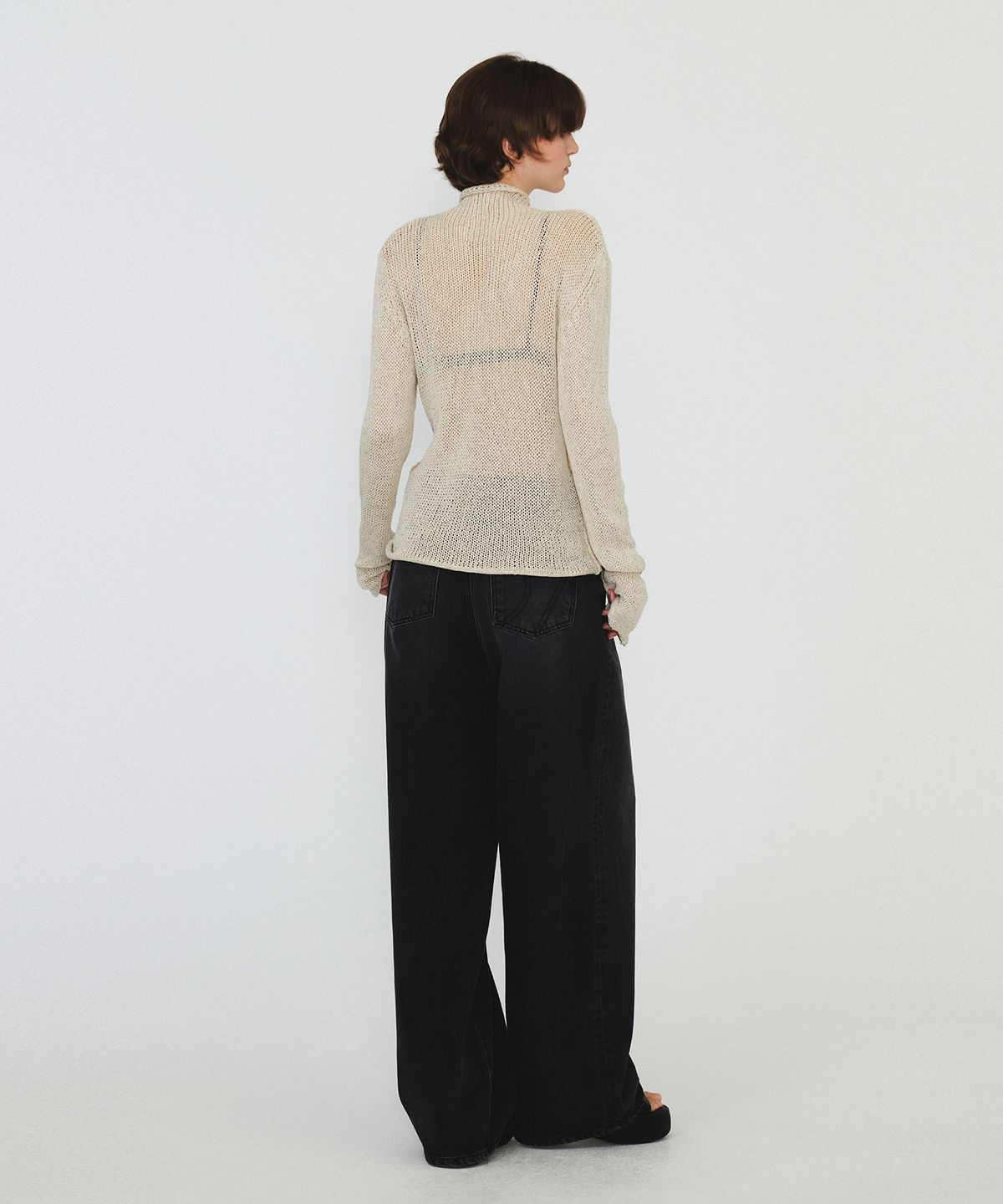 다이애그널(DIAGONAL) POLONECK NETTING KNIT (beige)