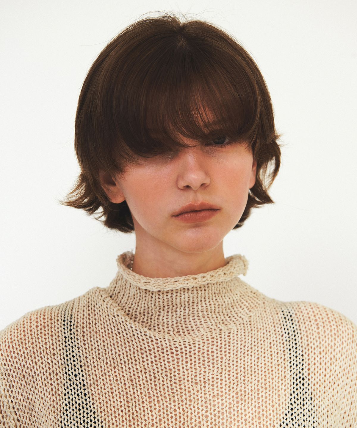 다이애그널(DIAGONAL) POLONECK NETTING KNIT (beige)