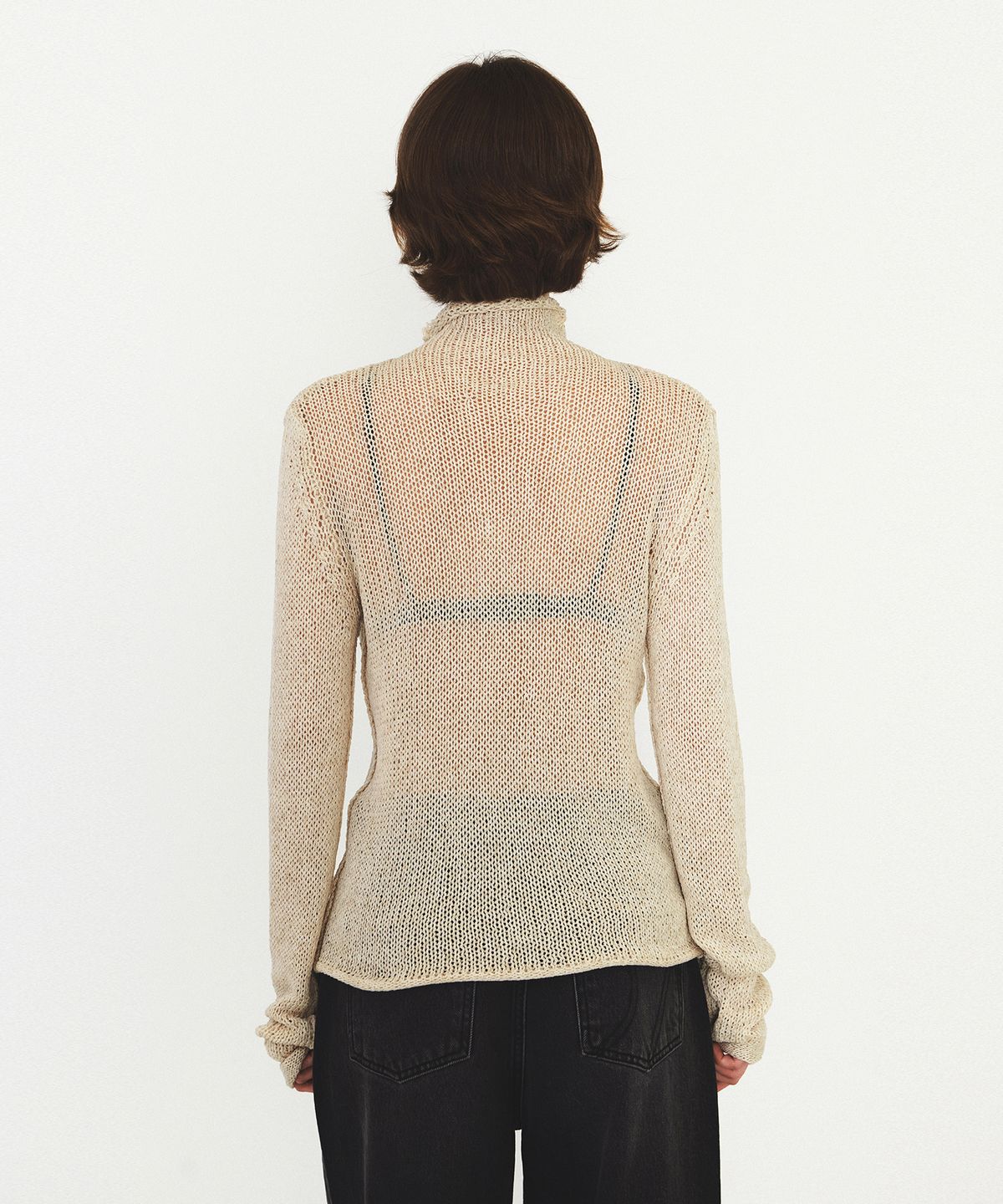 다이애그널(DIAGONAL) POLONECK NETTING KNIT (beige)