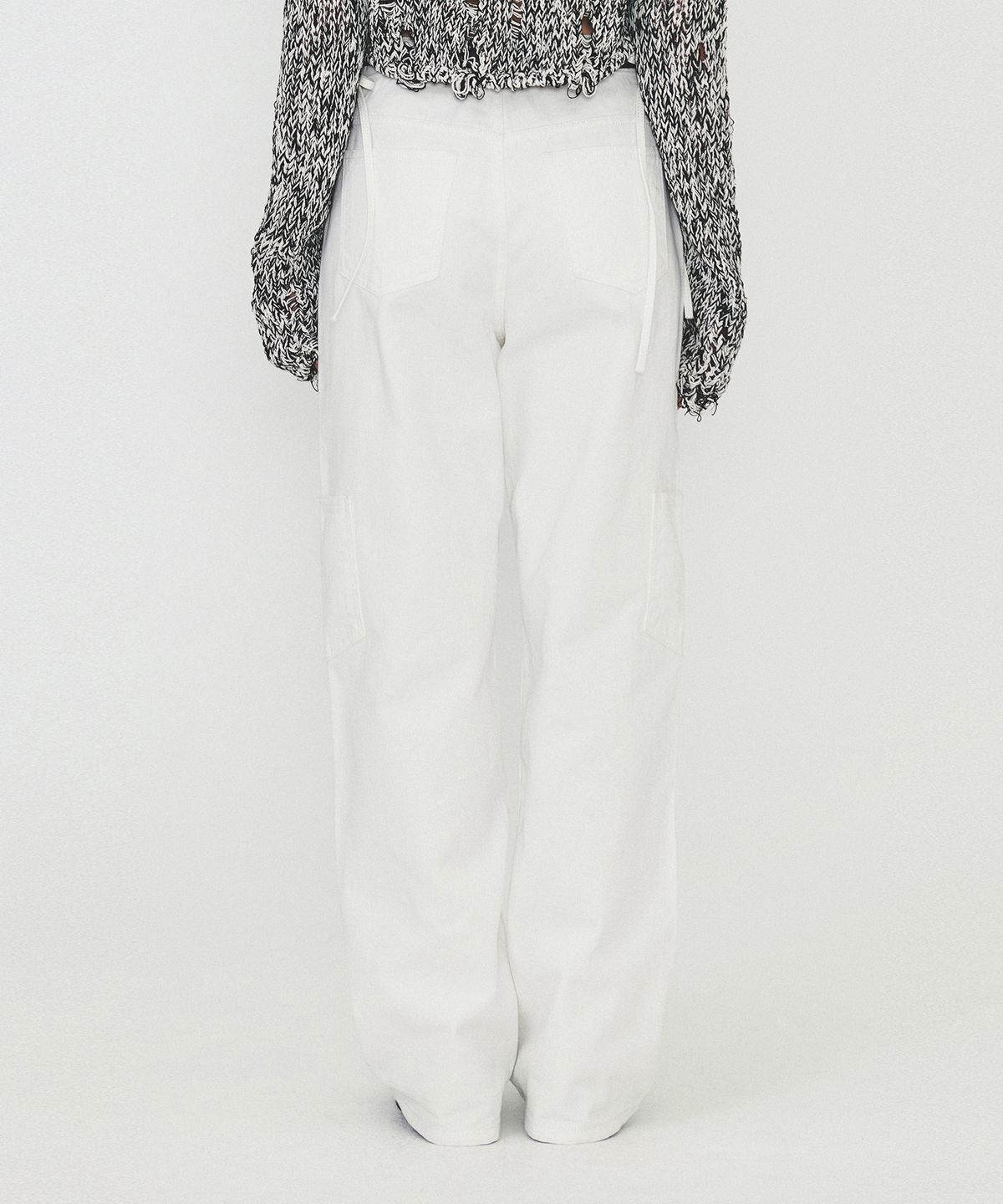 다이애그널(DIAGONAL) RIBBON STRAP POCKET DENIM (white)