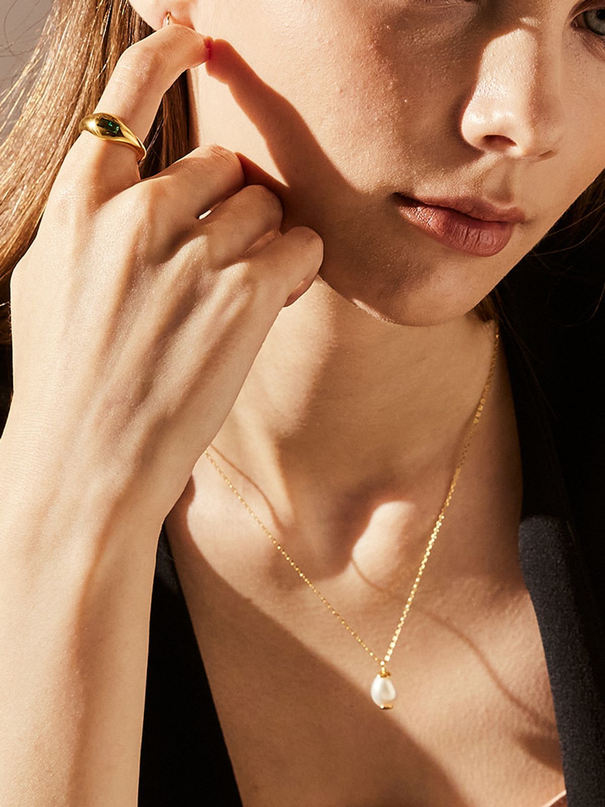 소수(SOSOO) Point Drop Freshwater Pearl Necklace 포인트 드롭 담수 진주 목걸이