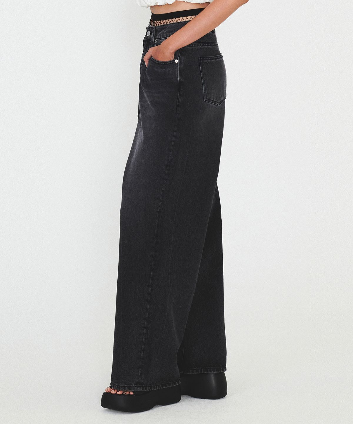 다이애그널(DIAGONAL) BASIC WASHING DENIM PANTS (black)