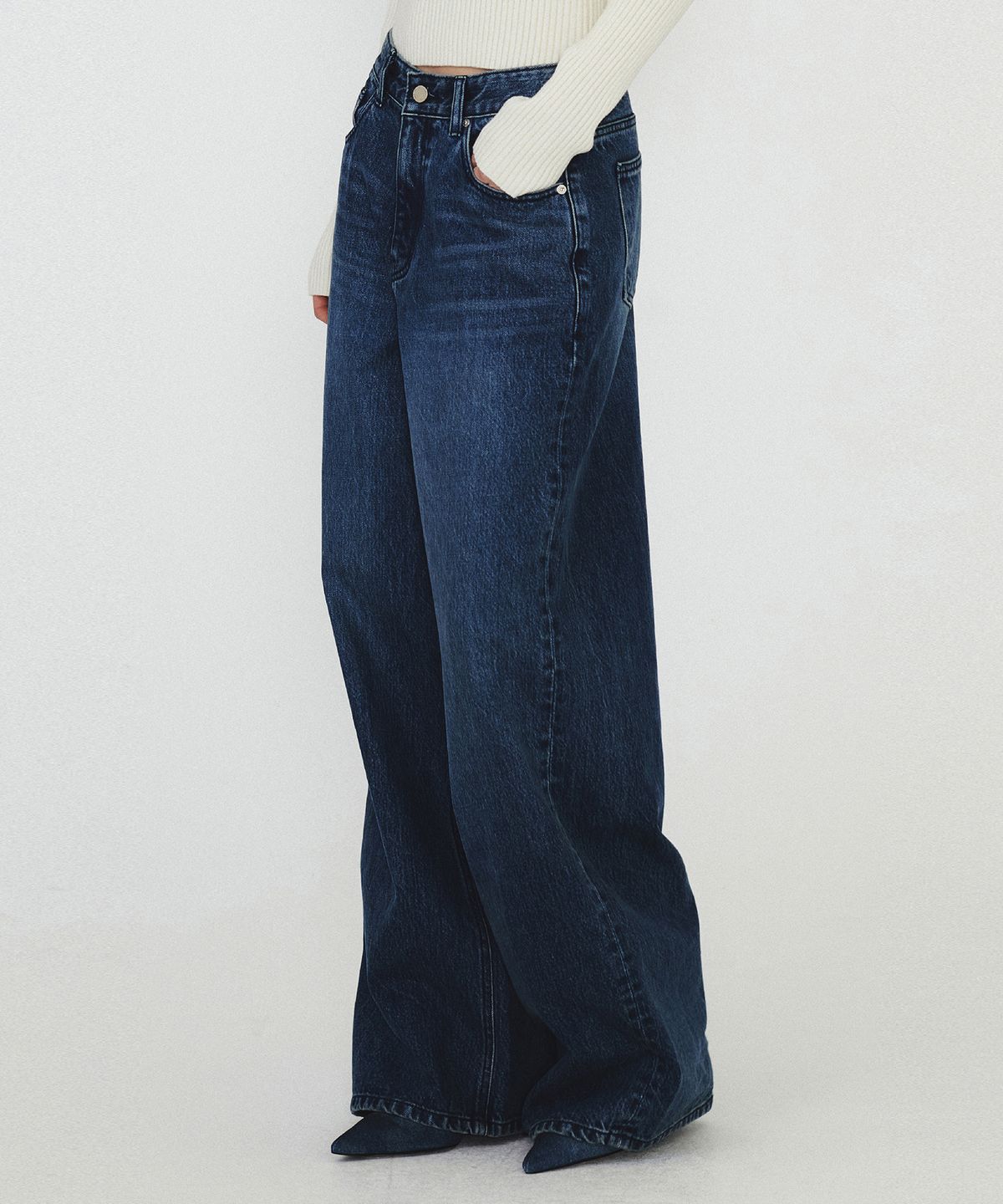다이애그널(DIAGONAL) BASIC WASHING DENIM PANTS (blue)