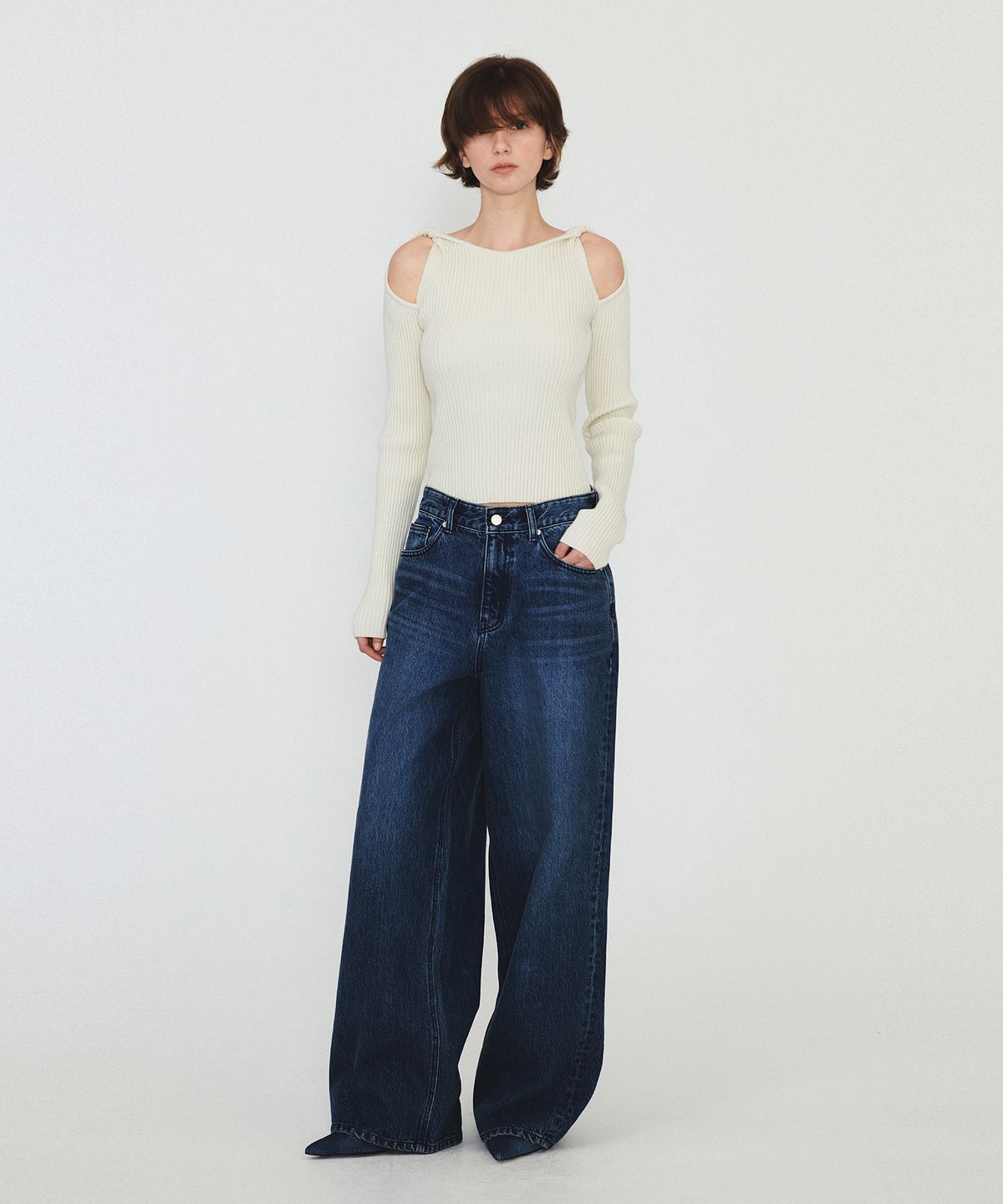 다이애그널(DIAGONAL) BASIC WASHING DENIM PANTS (blue)