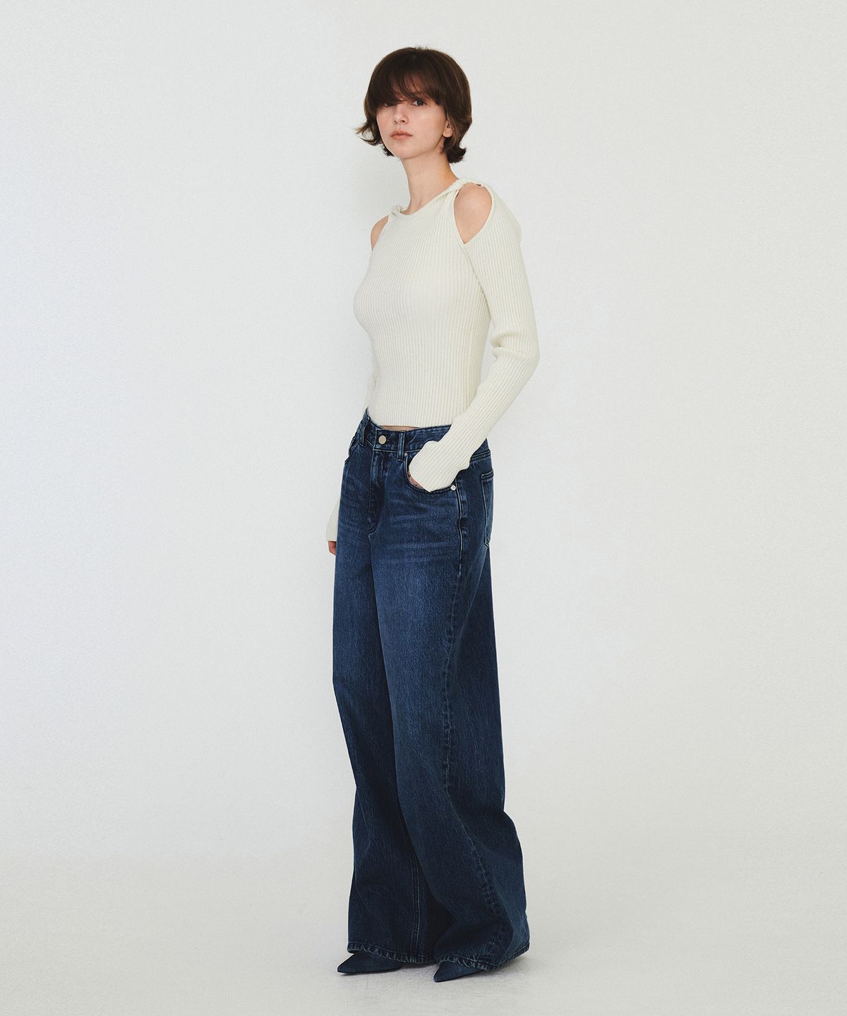 다이애그널(DIAGONAL) BASIC WASHING DENIM PANTS (blue)