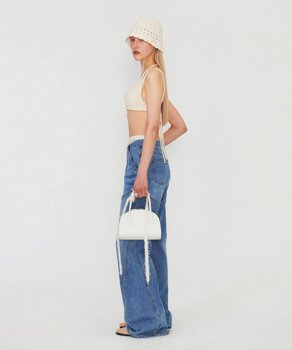 다이애그널(DIAGONAL) HEART HANDLE SMALL BAG (ivory)