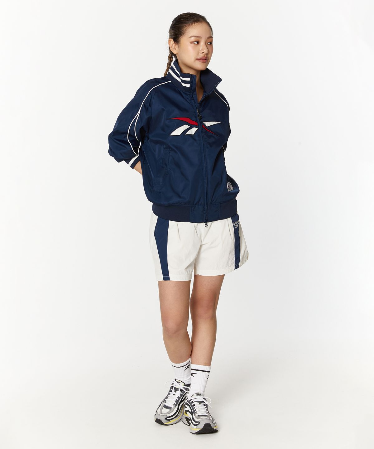 리복(REEBOK) 벡터 스타디움 바시티 자켓 - 네이비