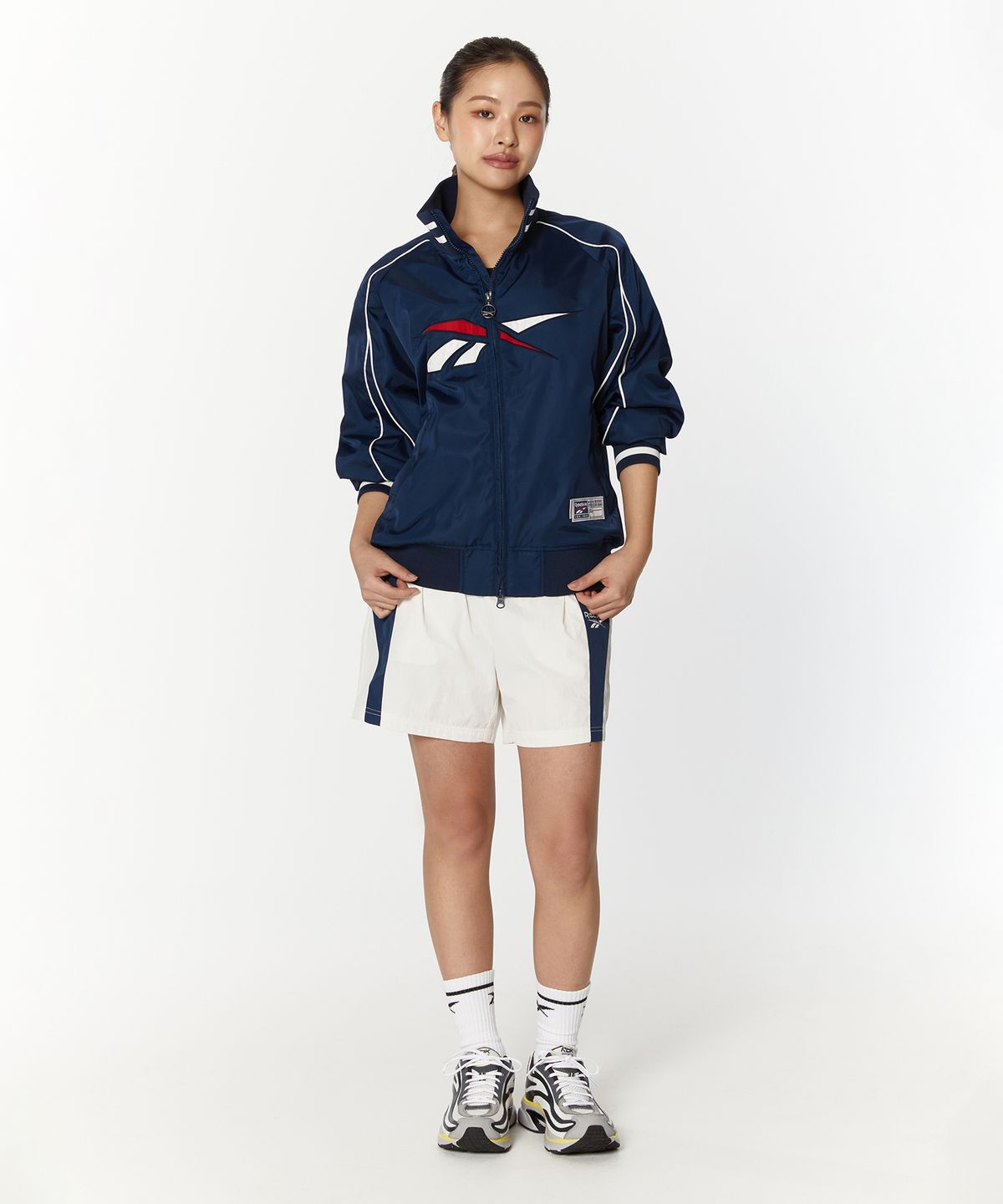 리복(REEBOK) 벡터 스타디움 바시티 자켓 - 네이비