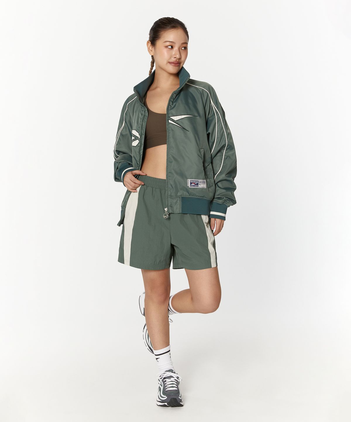 리복(REEBOK) 벡터 스타디움 바시티 자켓 - 그린