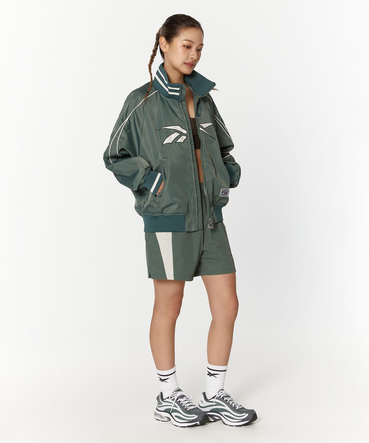 리복(REEBOK) 벡터 스타디움 바시티 자켓 - 그린