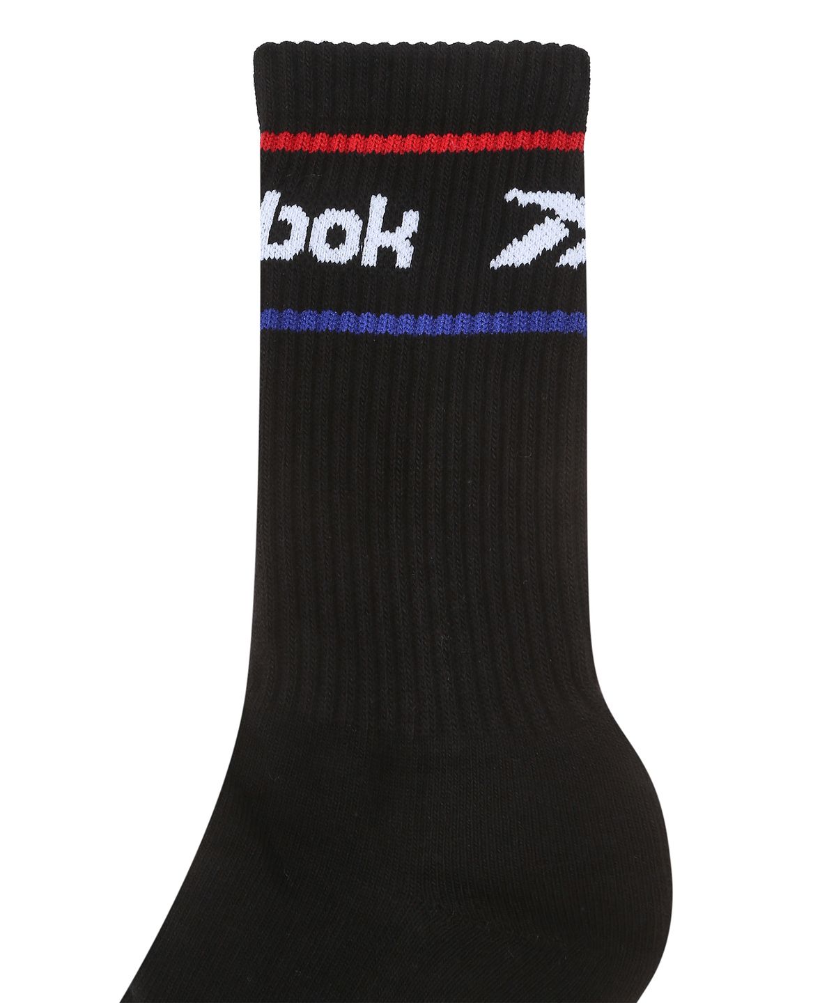 리복(REEBOK) 컬러 로고 크루 삭스 - 블랙