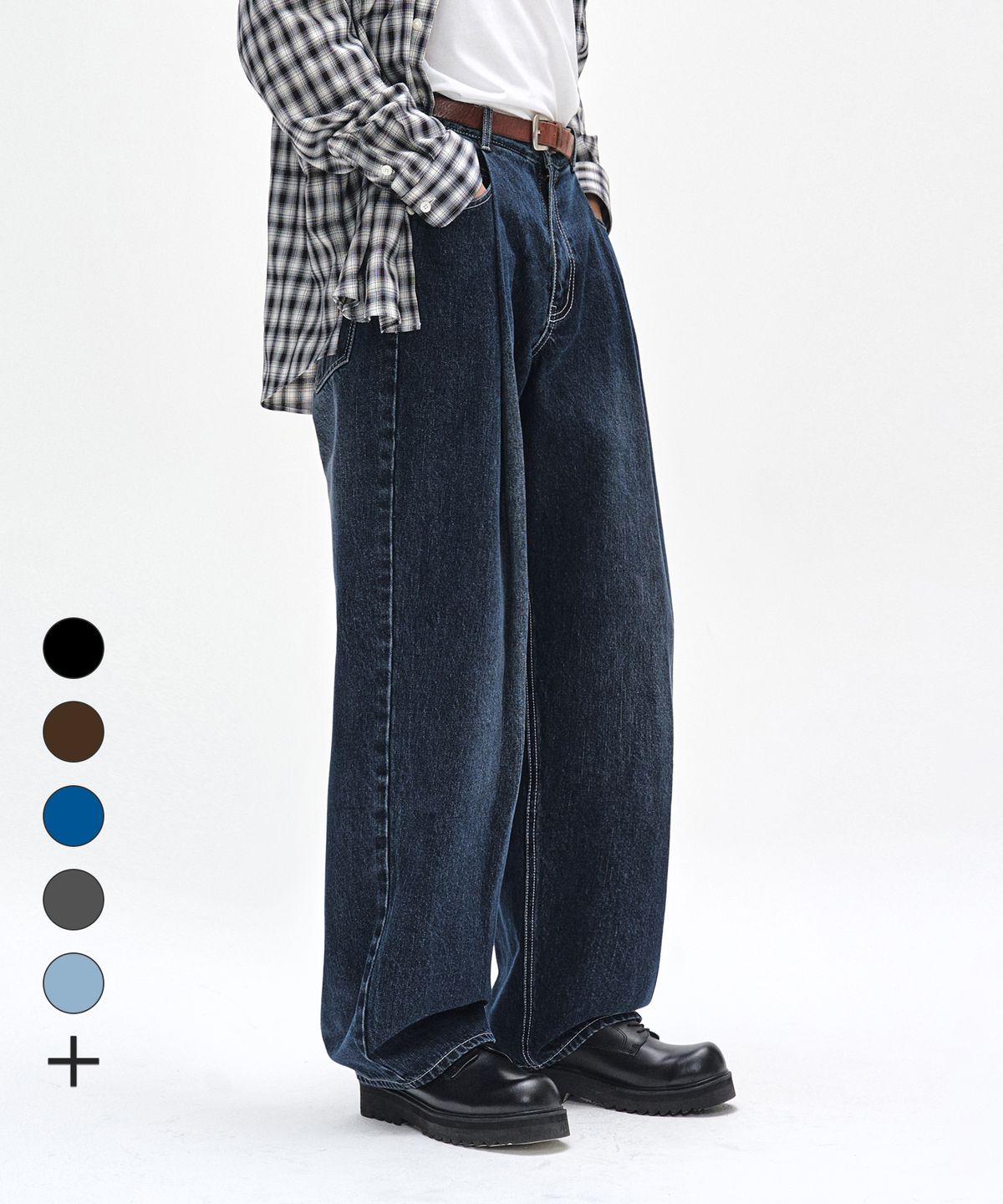 데케트(DECET) [2PACK]Deep Pleats Wide Jeans DCPT030