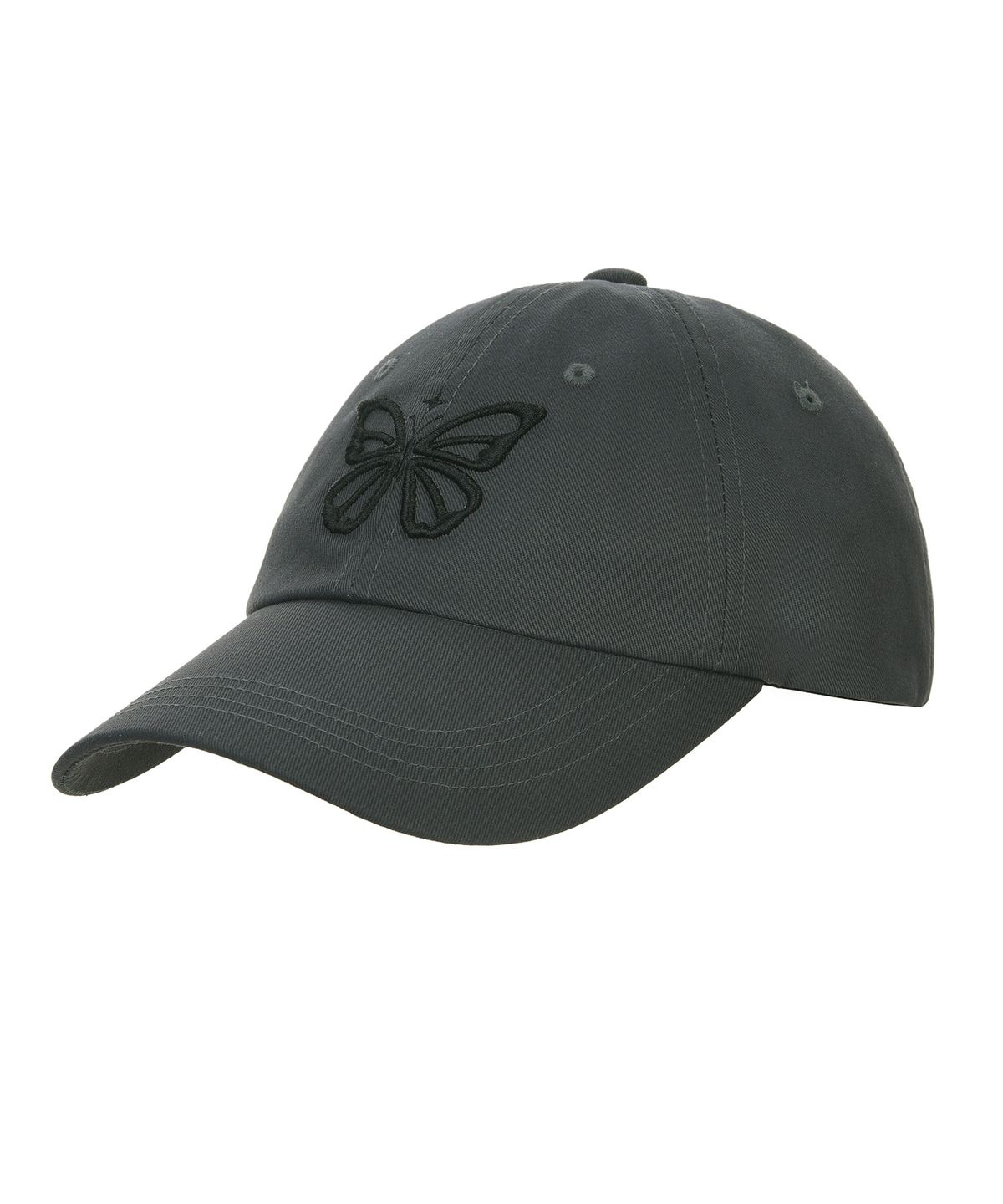 닉앤니콜(NICK&NICOLE) VINTAGE BUTTERFLY BLINK BALL CAP_CHARCOAL BLACK