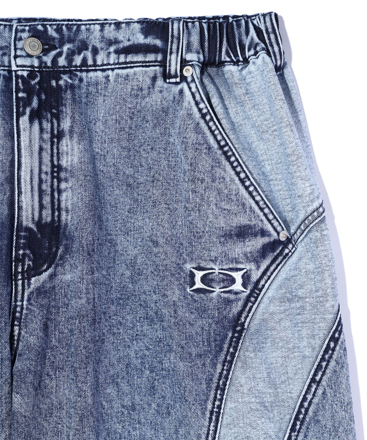 크리틱(CRITIC) COLOR BLOCK DENIM PANTS LIGHT INDIGO