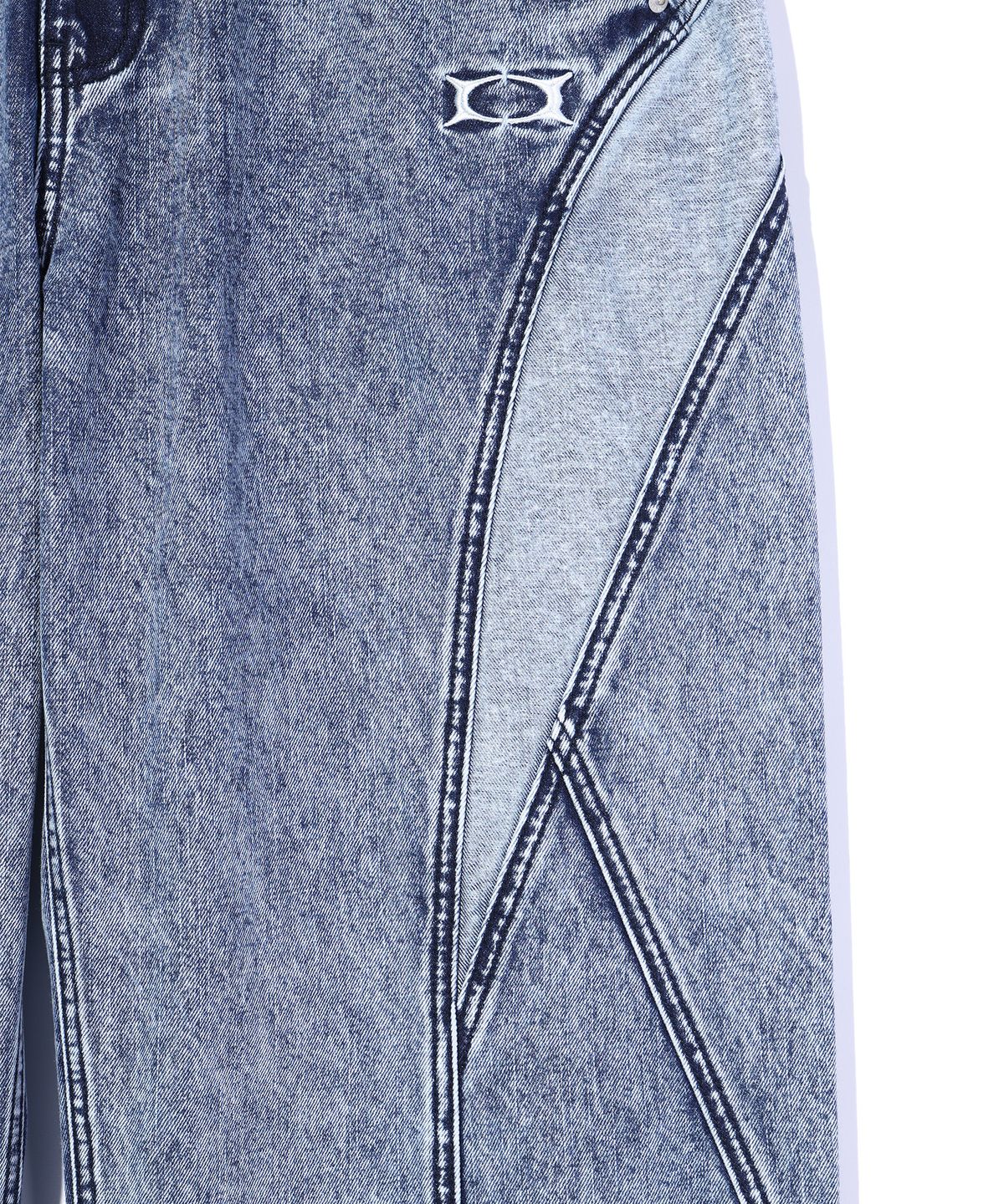 크리틱(CRITIC) COLOR BLOCK DENIM PANTS LIGHT INDIGO