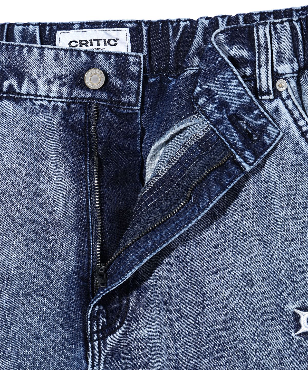 크리틱(CRITIC) COLOR BLOCK DENIM PANTS LIGHT INDIGO