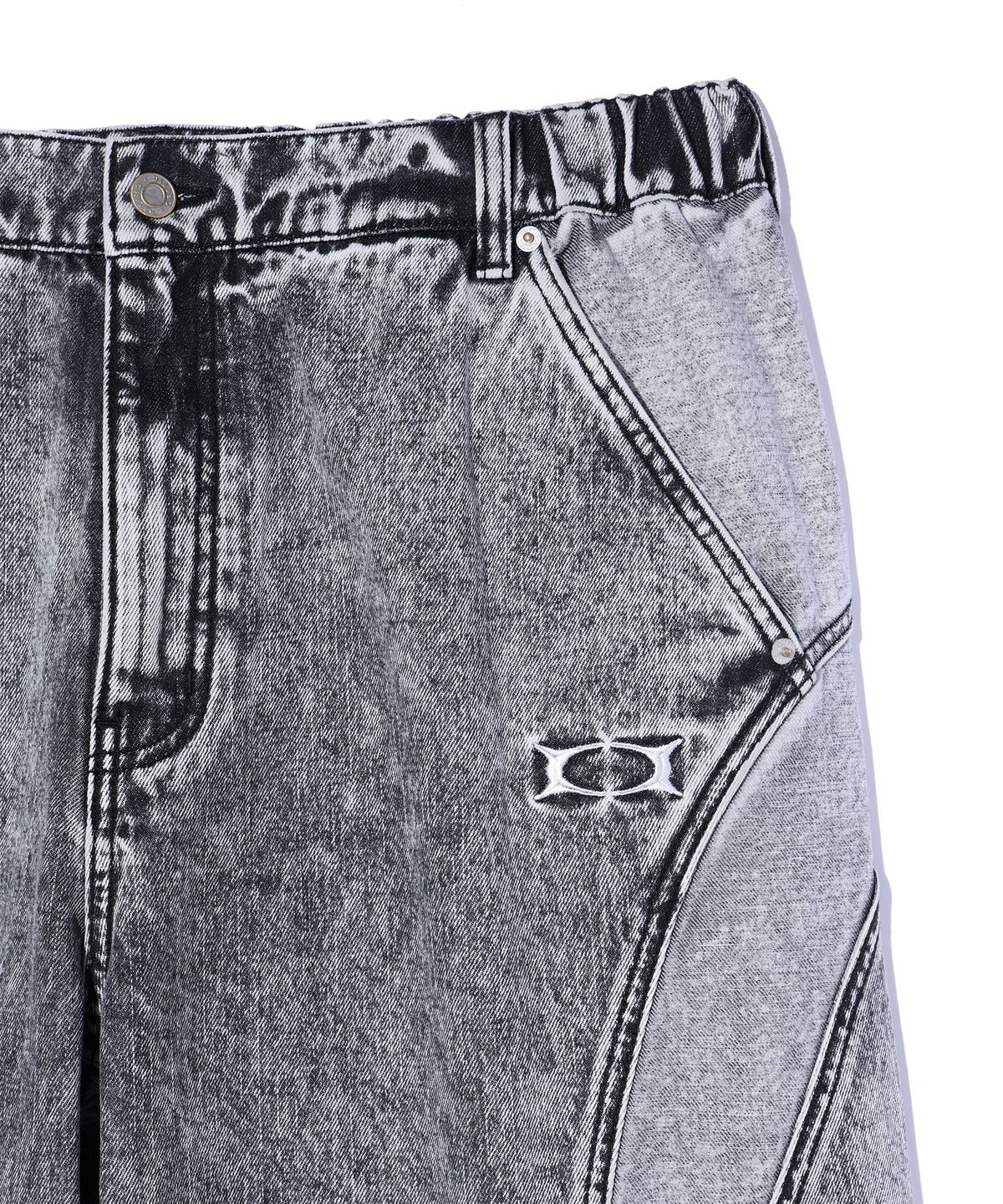 크리틱(CRITIC) COLOR BLOCK DENIM PANTS LIGHT GREY