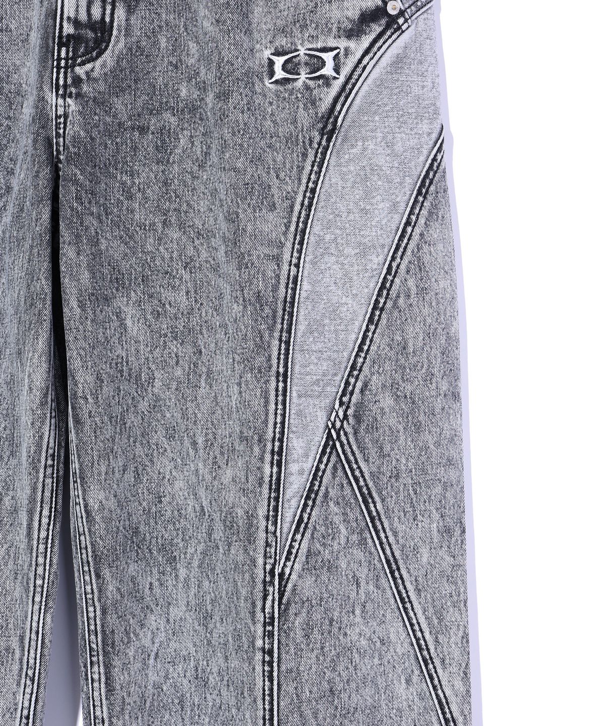 크리틱(CRITIC) COLOR BLOCK DENIM PANTS LIGHT GREY
