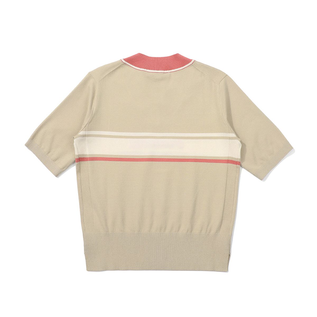 말본 골프(MALBON GOLF) V넥 컬러블록 하프슬리브 니트 BEIGE (WOMAN)