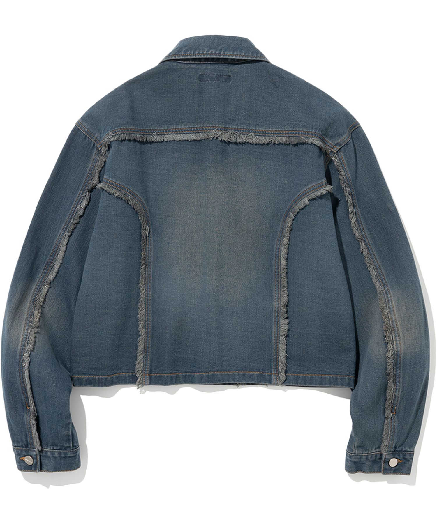 ★NOT4NERD★ Unisex_Cut Off Crop Denim Jacket 2色 MUSINSA | NOT4NERD Cut Off Crop Denim Jacket - Deep Blue