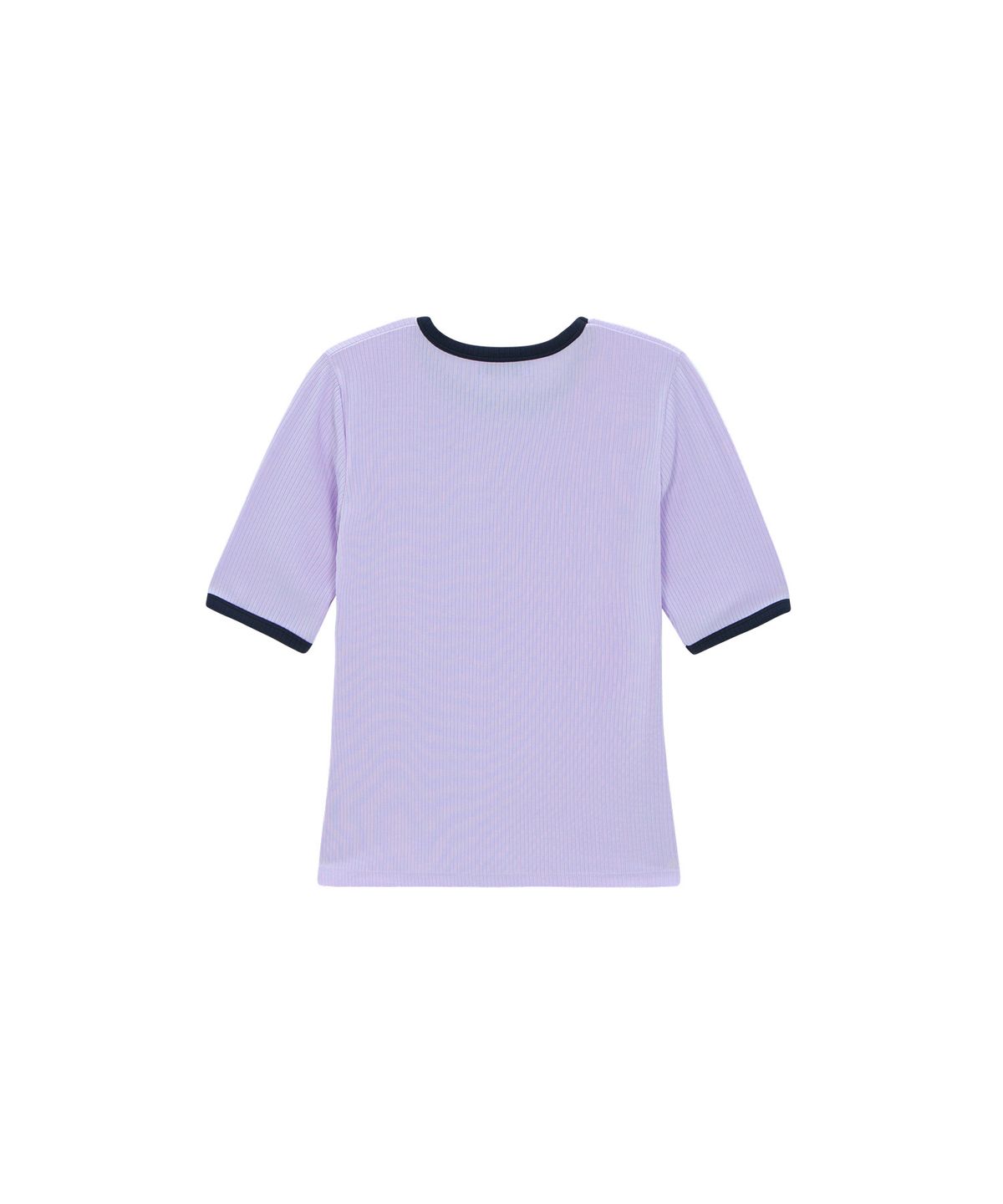 파이브아워스(5HOURS) TWO TONE RIBBED TOP_LAVENDER