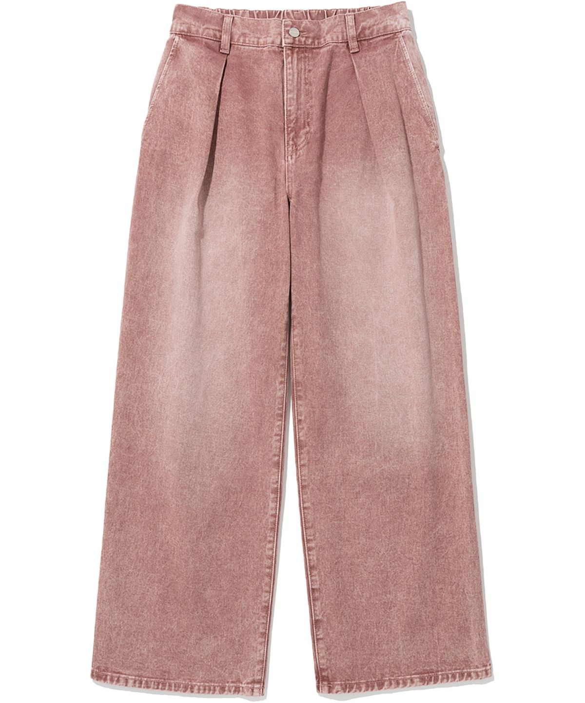 낫포너드(NOT4NERD) Banding One Tuck Wide Denim Pants - Pink