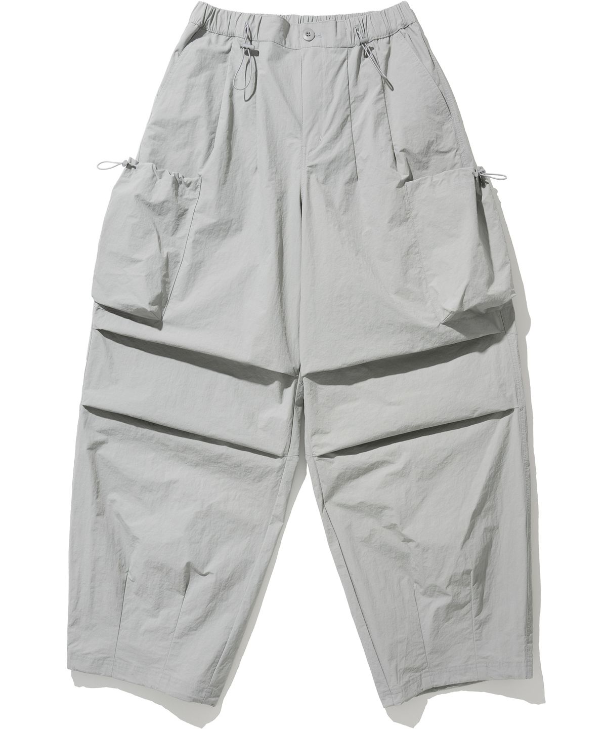 낫포너드(NOT4NERD) Nylon Big Pocket Parachute Pants - Light Grey