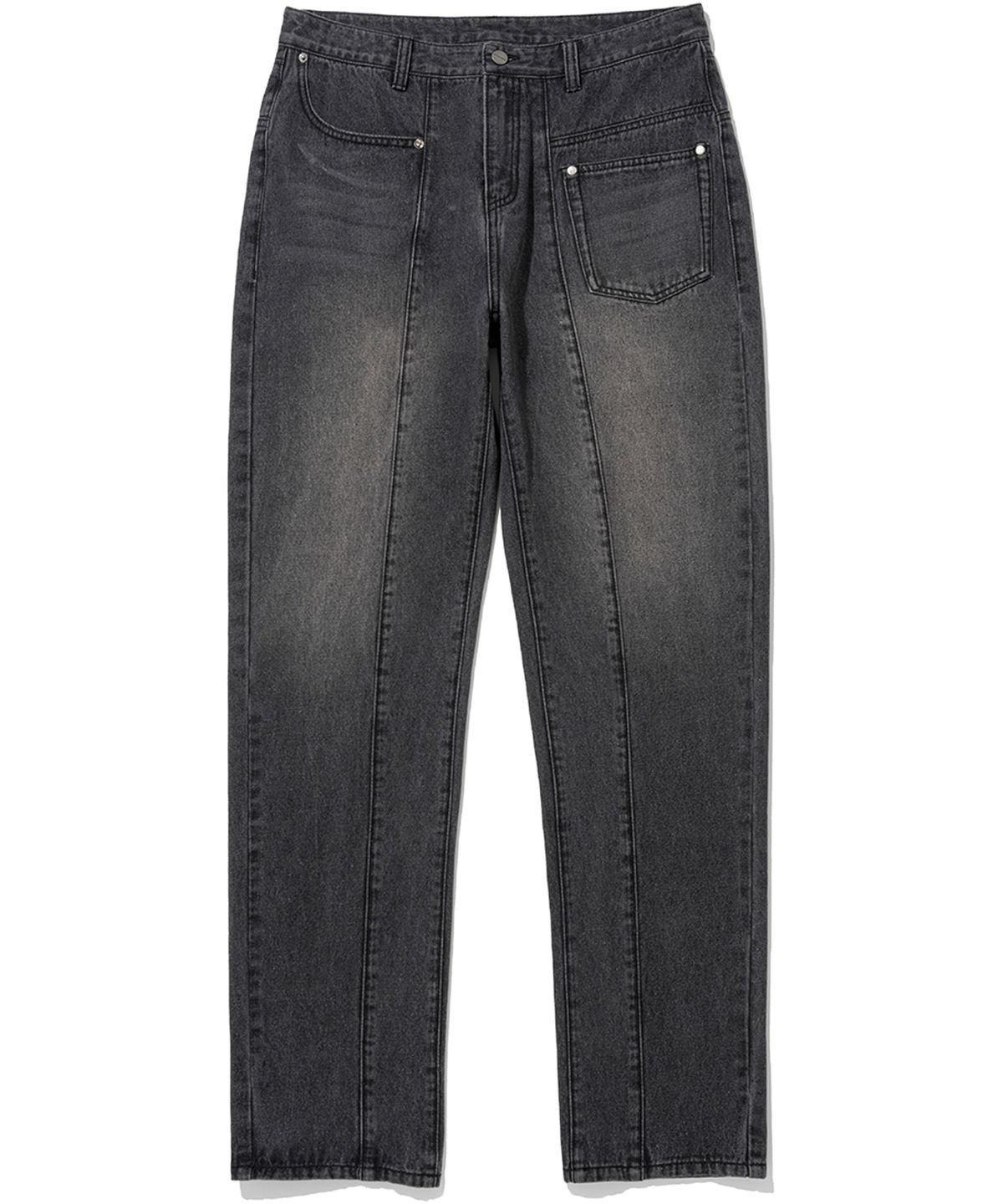 낫포너드(NOT4NERD) Back Pocket Mixed Denim Pants - Black
