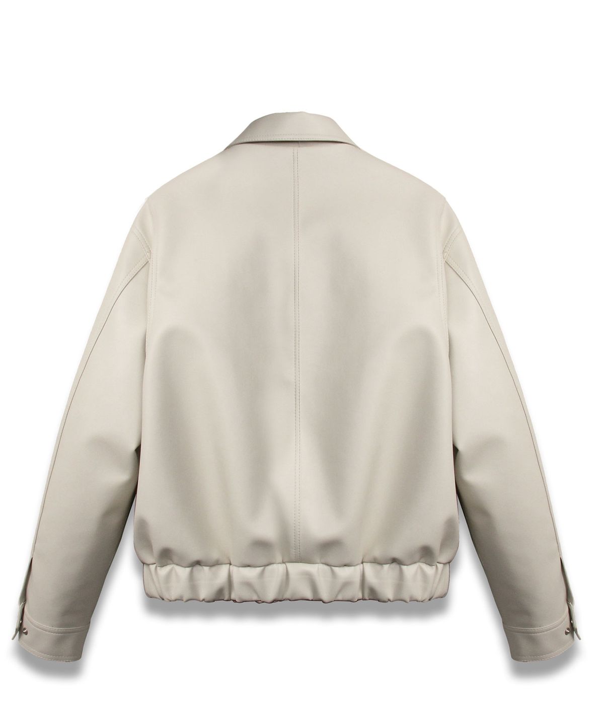 도프셉(DOFFSEPT) Vegan Leather Crop Bomber in Ivory