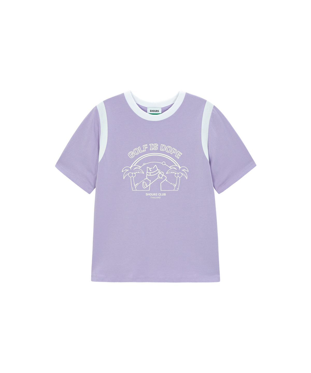 파이브아워스(5HOURS) MEW MEW BLOCK T-SHIRTS_LAVENDER