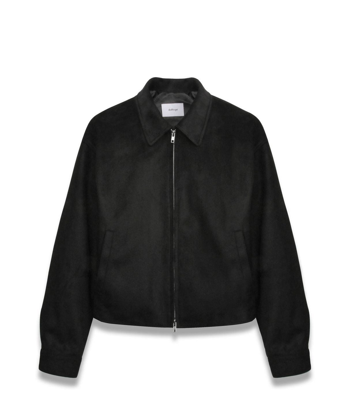 도프셉(DOFFSEPT) Vegan Leather Suede Crop Single in Black