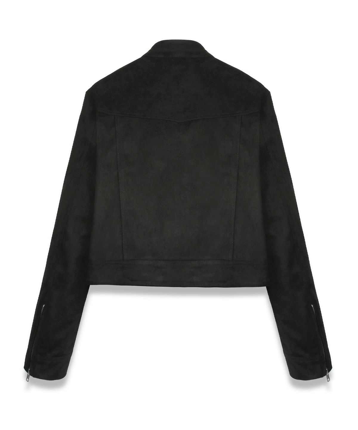 도프셉(DOFFSEPT) Vegan Leather Suede Racer Jacket in Black