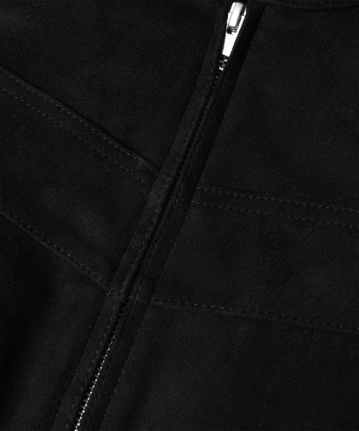 도프셉(DOFFSEPT) Vegan Leather Suede Racer Jacket in Black