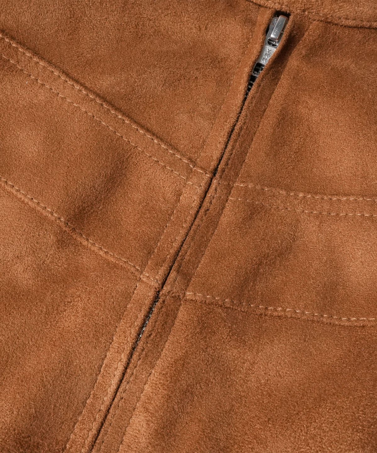 도프셉(DOFFSEPT) Vegan Leather Suede Racer Jacket in Camel