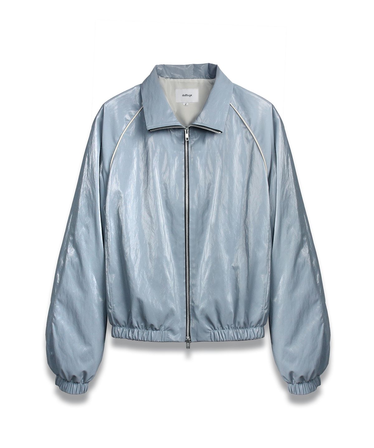 도프셉(DOFFSEPT) Vegan Leather Windbreaker in Light Blue