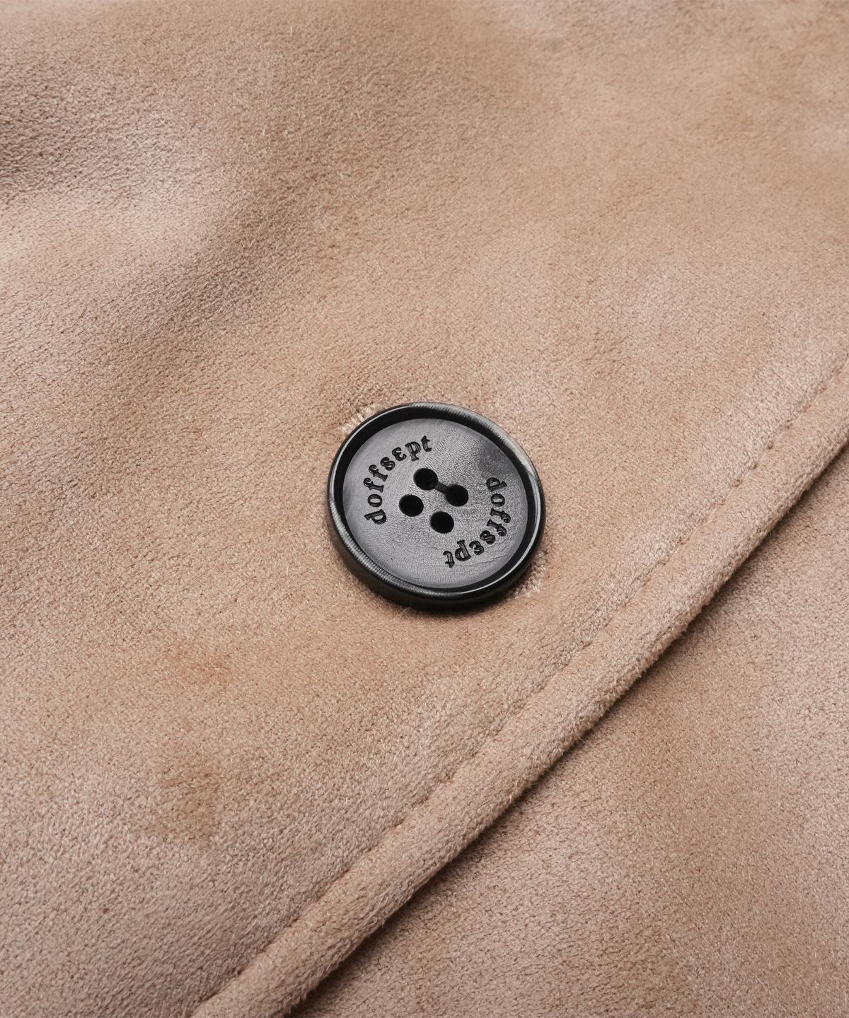 도프셉(DOFFSEPT) Vegan Leather Suede Varsity Jacket in Beige