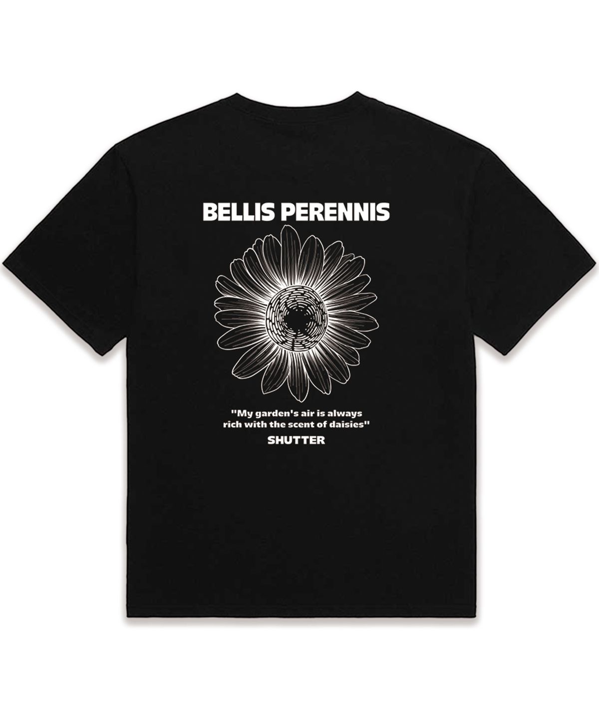 셔터(SHUTTER) BELLIS LOGO 오버핏 반팔 티셔츠 (SS019) 블랙