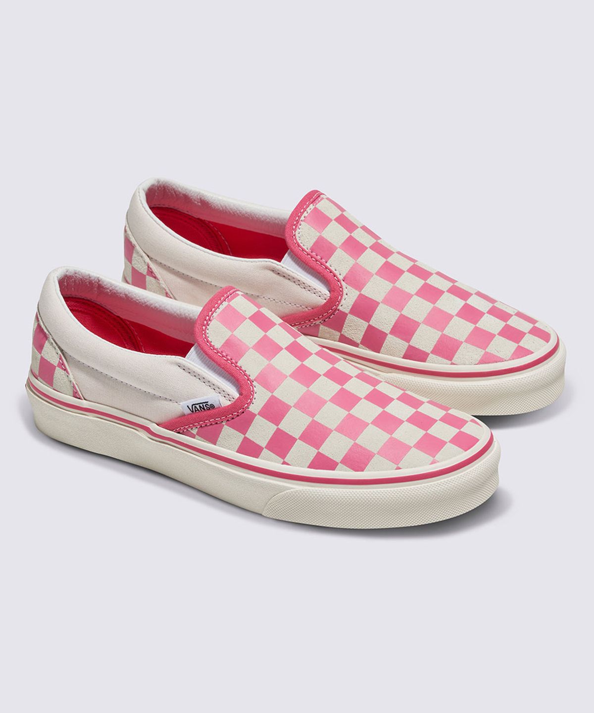 반스(VANS) 클래식 슬립온 - (체커보드) 핑크:트루 화이트 / VN000BVZBJ11
