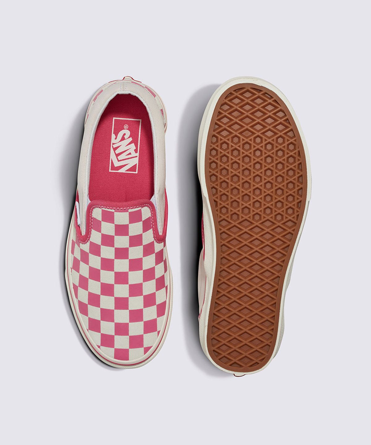 반스(VANS) 클래식 슬립온 - (체커보드) 핑크:트루 화이트 / VN000BVZBJ11