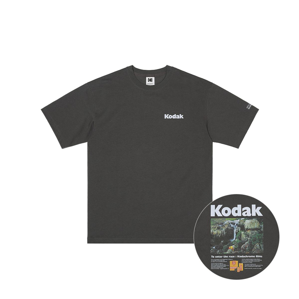코닥(KODAK) 씨너리 그래픽 반팔티셔츠 CHARCOAL