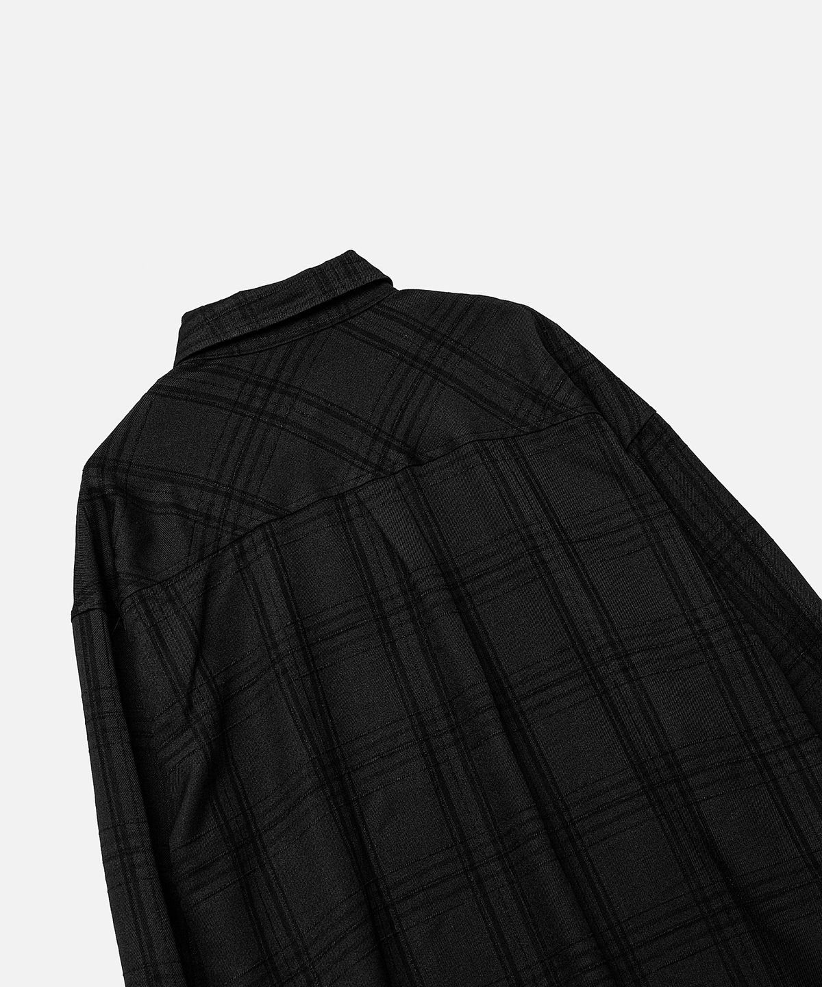 바스틱(VASTIC) 루즈 핏 리벳 체크 셔츠_블랙