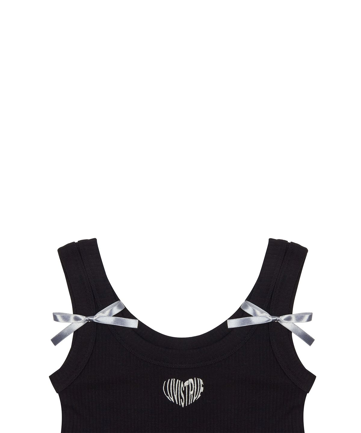 러브이즈트루(LUVISTRUE) HEART RIBBON TEE (BLACK)