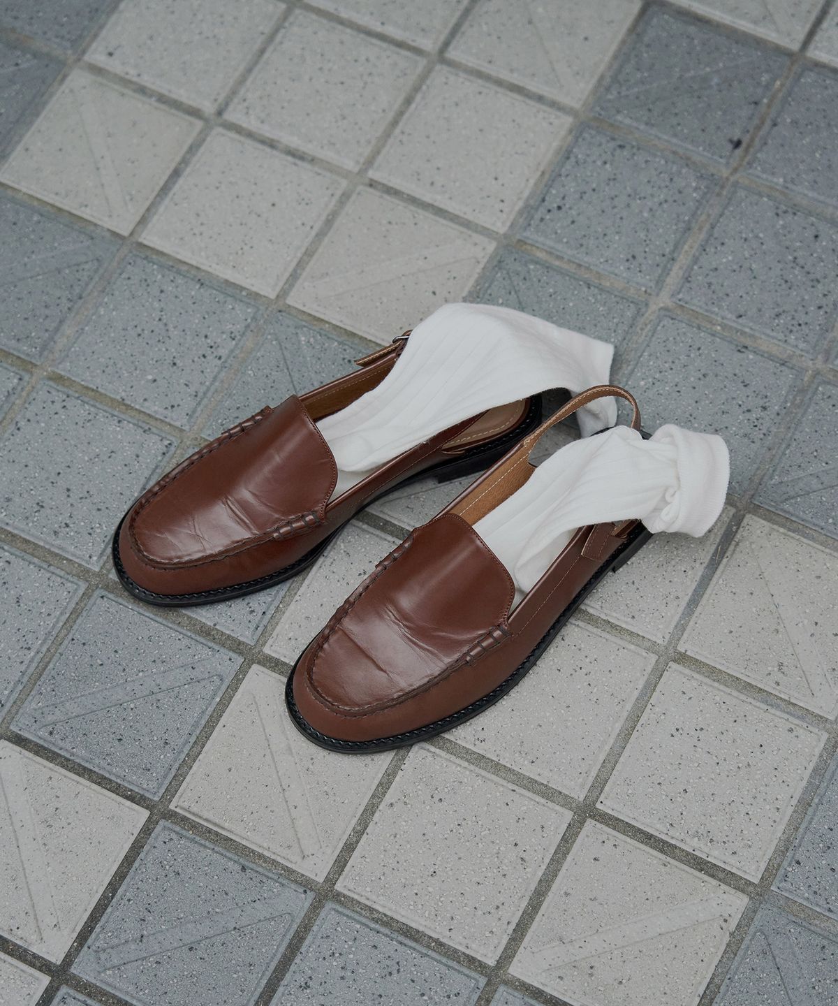 키에레이(CHIELEI) SLING BACK LOAFER  [C3S05 BR]