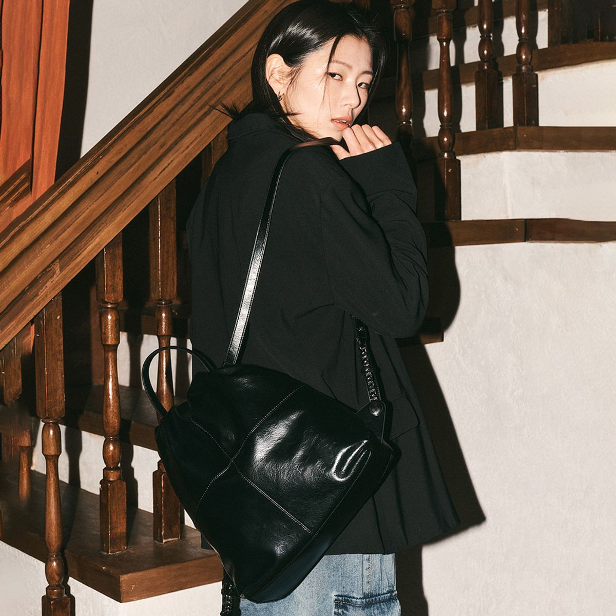 에이앤레이(AEIREI) AR_Leather 2-way backpack_2color