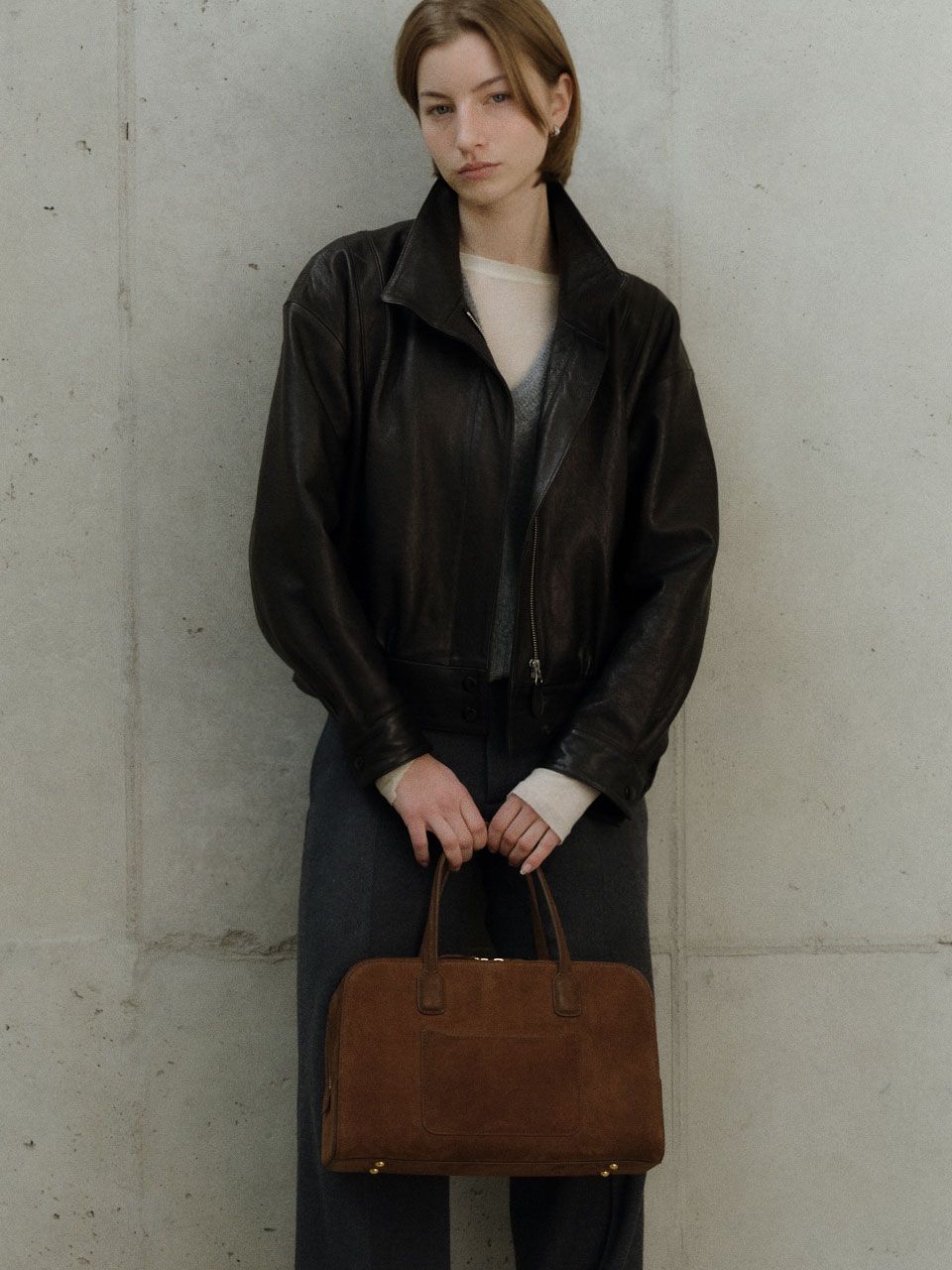 MUSINSA公式 | DEMERIEL Cayley Boston Bag Plus Chestnut